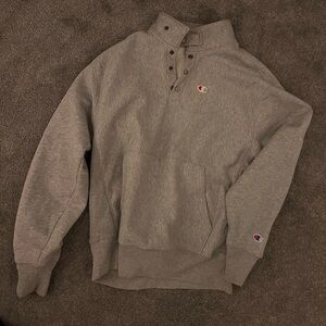 champion reverse weave quarter zip with buttons